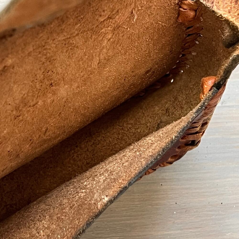 Vintage brown Tooled Leather Crossbody Bag boho retro western purse handcrafted - Picture 7 of 7